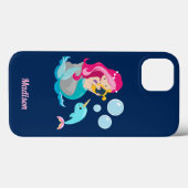 Mermaid Girl Niedlich Beach Narwhal Monogram Case-Mate iPhone Hülle (Rückseite (Horizontal))