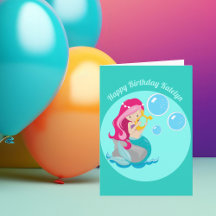 Mermaid Girl Niedlich Custom Childrens Geburtstag