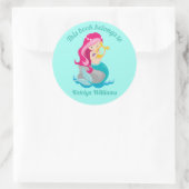 Mermaid Girl This Book gehört zu Monogram Kids Runder Aufkleber (Tasche)
