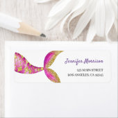 Mermaid Girls Geburtstagsfeier Rücksendeadresse (Insitu)