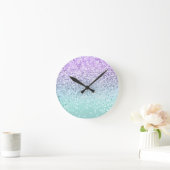 Mermaid Girls Glitzer 1b (Imitate Glitzer) #pastel Runde Wanduhr (Zuhause)