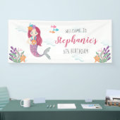 Mermaid Glam Birthday Party Banner (Messe)