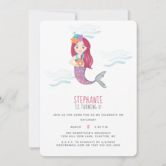 Mermaid Glam Birthday Party Einladung