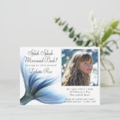 Mermaid Glam | Dusty Ice Blue Foto Splash Einladung (Stehend Vorderseite)