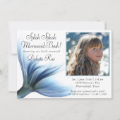 Mermaid Glam | Dusty Ice Blue Foto Splash Einladung (Vorderseite)