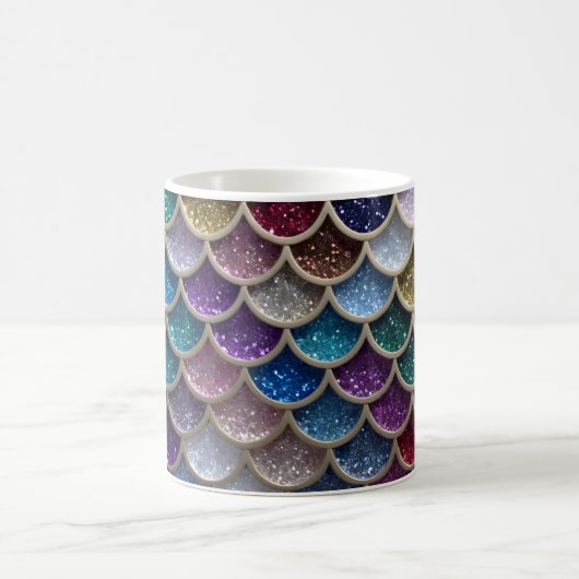 Mermaid Glam Glitzer Scales Kaffeetasse (Mittel)