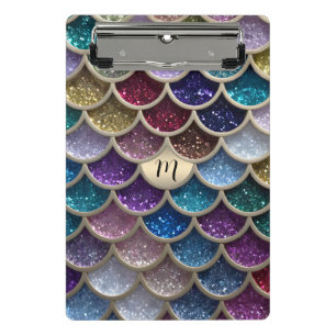 Mermaid Glam Glitzer Scales Mini Klemmbrett