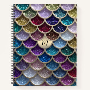 Mermaid Glam Glitzer Scales Notizblock