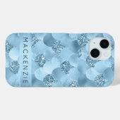 Mermaid Glam Scale | Dusty Ice Blue Sheen Custom Case-Mate iPhone Hülle (Rückseite (Horizontal))