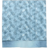 Mermaid Glam Scale | Dusty Ice Blue Sheen Luster Duschvorhang (Vorderseite)