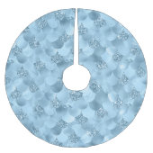 Mermaid Glam Scale | Dusty Ice Blue Sheen Luster Polyester Weihnachtsbaumdecke (Vorderseite)