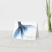 Mermaid Glam Schwanz | Dusty Ice Blue Luster Custo Dankeskarte (Vorderseite)