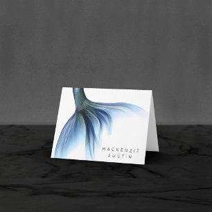 Mermaid Glam Schwanz Dusty Ice Blue Luster Custo Dankeskarte