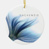 Mermaid Glam Schwanz | Dusty Ice Blue Luster Custo Keramik Ornament (Vorne)