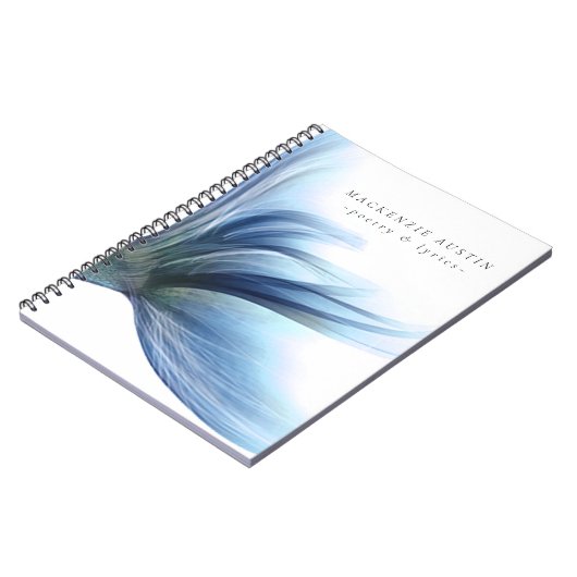 Mermaid Glam Schwanz | Dusty Ice Blue Luster Custo Notizblock (Linke Seite)