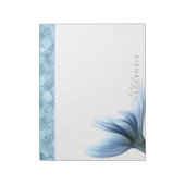 Mermaid Glam Schwanz | Dusty Ice Blue Luster Custo Notizblock (Rotiert)