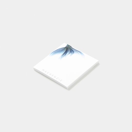 Mermaid Glam Schwanz | Dusty Ice Blue Luster Custo Post-it Klebezettel (angewinkelt)