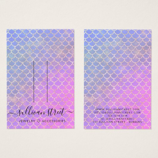 Mermaid Glitzer Hair Clip Jewelier Display Card (Vorne & Hinten)