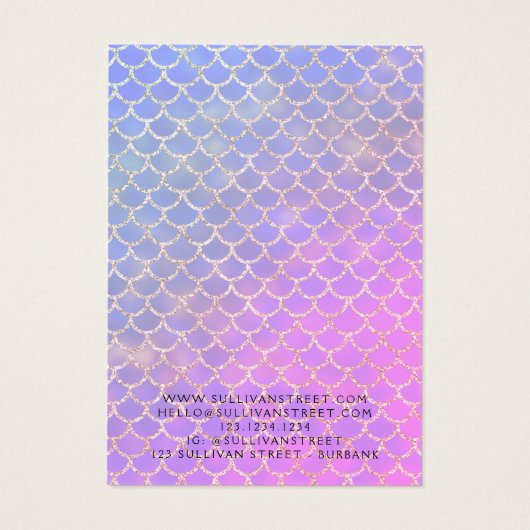 Mermaid Glitzer Hair Clip Jewelier Display Card (Rückseite)