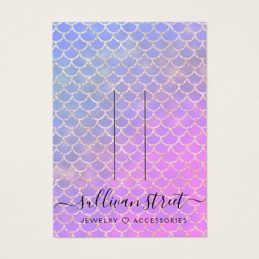 Mermaid Glitzer Hair Clip Jewelier Display Card (Vorderseite)