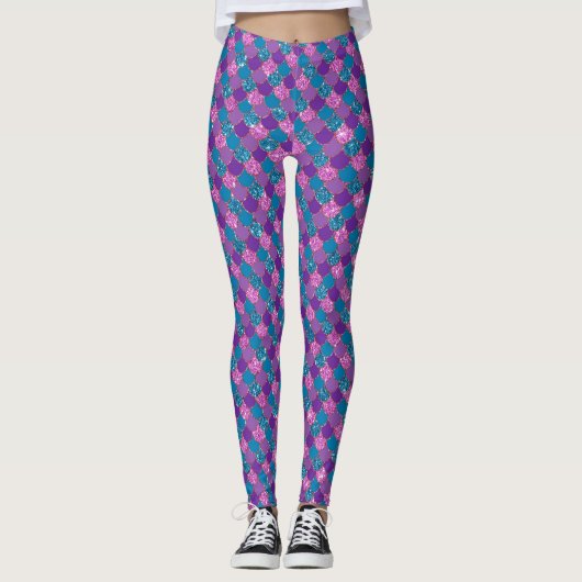 Mermaid Glitzer Leggings (Vorderseite)