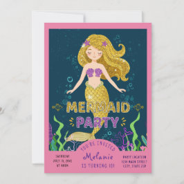 Mermaid Glitzer Party Einladung