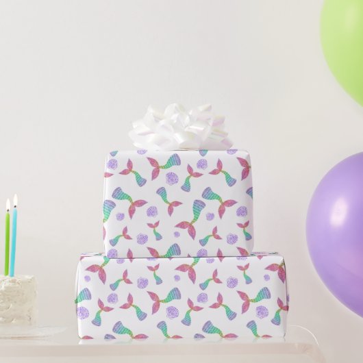 Mermaid Glitzer Pattern Geschenkpapier (Partygeschenke)