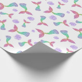 Mermaid Glitzer Pattern Geschenkpapier (Ecke)