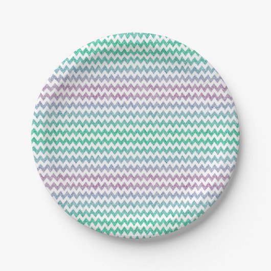 Mermaid Glitzer Pattern Pappteller (Vorderseite)