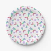 Mermaid Glitzer Pattern Pappteller (Vorderseite)