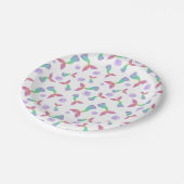 Mermaid Glitzer Pattern Pappteller (Schrägansicht)