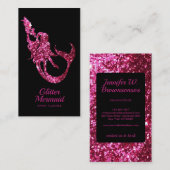Mermaid Glitzer Pink Event Plane Visitenkarte (Vorne/Hinten)