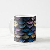 Mermaid Glitzer Scale Muster Kaffeetasse (Vorderseite Links)
