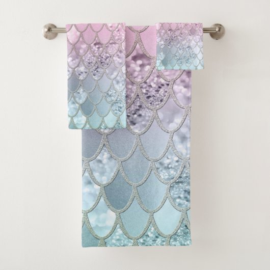 Mermaid Glitzer Scales #2 Badhandtuch Set (Insitu)