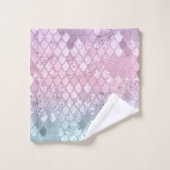 Mermaid Glitzer Scales #2 Badhandtuch Set (Waschlappen)