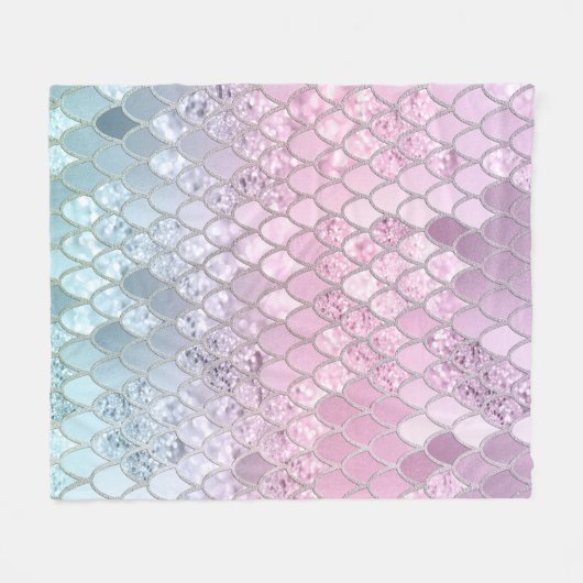 Mermaid Glitzer Scales #2 Fleecedecke (Vorderseite (Horizontal))