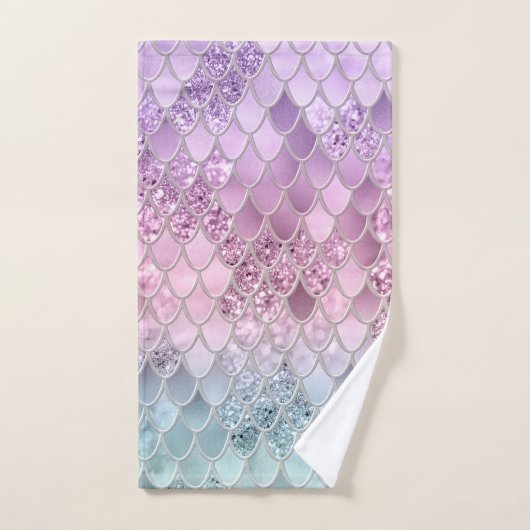 Mermaid Glitzer Scales #2a (Imitate Glitzer) #shin Badhandtuch Set (Handtuch)