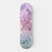 Mermaid Glitzer Scales #2a (Imitate Glitzer) #shin Skateboard (Vorderseite)