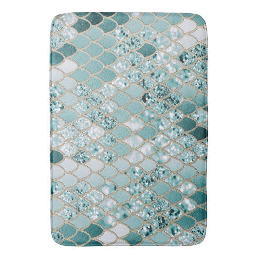 Mermaid Glitzer Scales #3 #shiny Badematte (Vorderseite Vertikal)