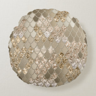 Mermaid Glitzer Scales #5 #shiny #decor Rundes Kissen
