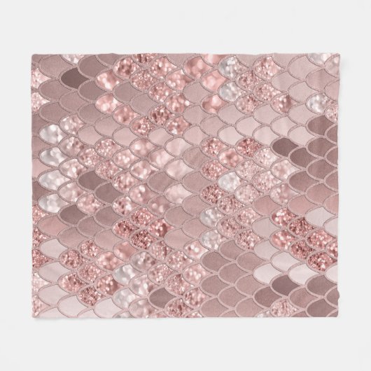 Mermaid Glitzer Scales #8 (Imitats Glitzer) Fleecedecke (Vorderseite (Horizontal))