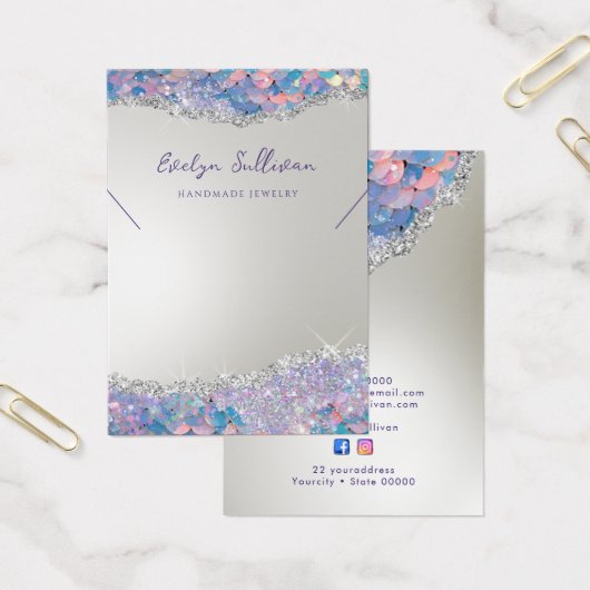 Mermaid Glitzer Sequenzenkette-Display-Karte (Büro)