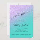 Mermaid Glitzer türkisfarben Ober schick süß 16 Einladung (Vorderseite)