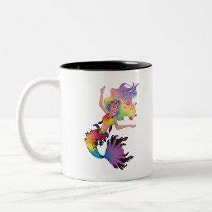 Mermaid Glitzern Zweifarbige Tasse