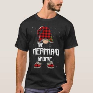 Mermaid Gnome Buffalo Kariert Matching Family Chri T-Shirt