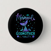 Mermaid Godmutter Matching Birthday Squad Party Me Button (Vorderseite)