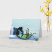 Mermaid Gondola Greeting Cards Karte (Gelbe Blume)
