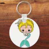 Mermaid Graphic (blau) Schlüsselanhänger (Vorderseite)