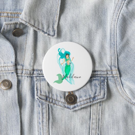 Mermaid Green Mermaid Schwanz Girly Button (Beispiel)