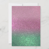 Mermaid Green Pink Triple Glitzer Ombre Birthday Einladung (Rückseite)